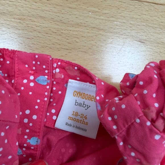 Gymboree Pink Fish Matching Set size 18-24 Months Top and Bloomer Shorts Outfit - Picture 4 of 10